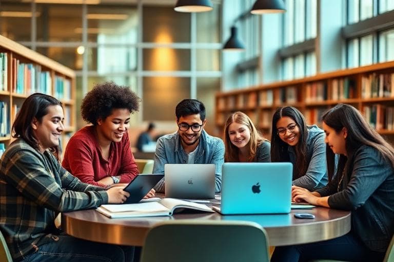Students studying together